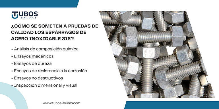 ¿Cómo se someten a pruebas de calidad los espárragos de acero inoxidable 316?